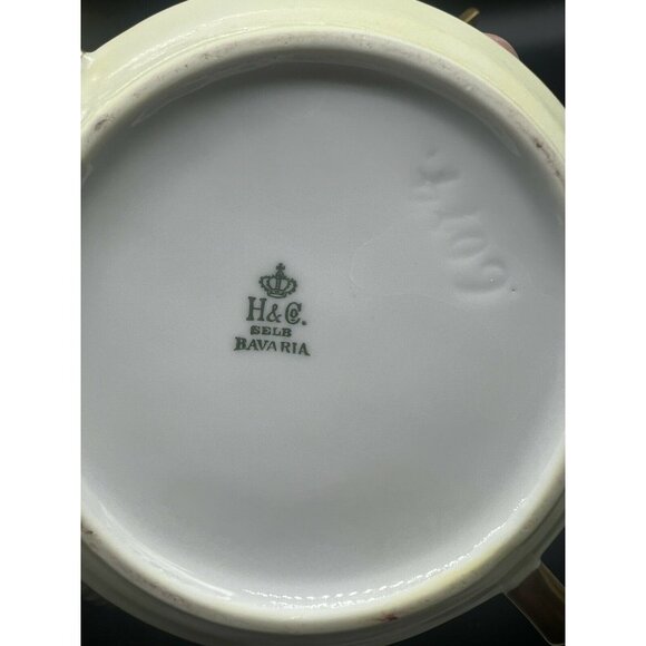 Heinrich & Co Selb Bavaria Creamer and Sugar Porcelain Blue Floral Gold 6075 - Picture 8 of 8